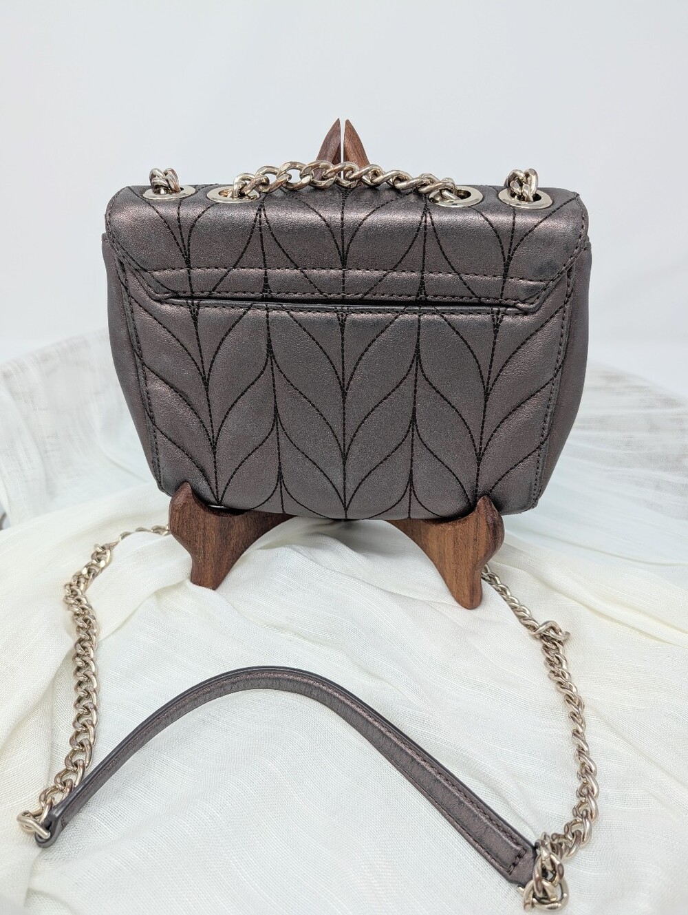 Kate Spade Emelyn Quilted Metallic Purple Crossbody Bag - Picture 2 of 8